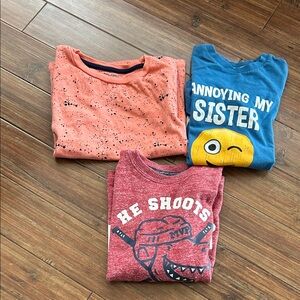 Playful Kids Long Sleeve Tees - Blue, Red, and Orange
